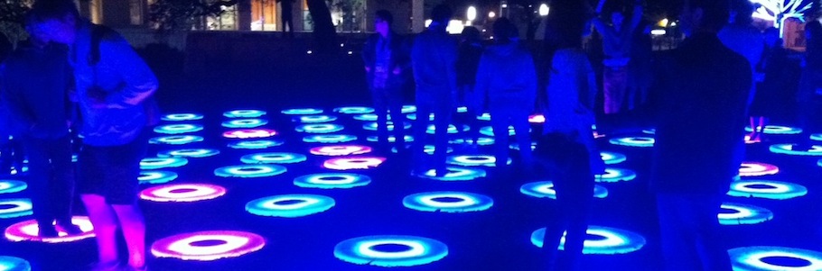 Interactive LED public art at Republic Square Park